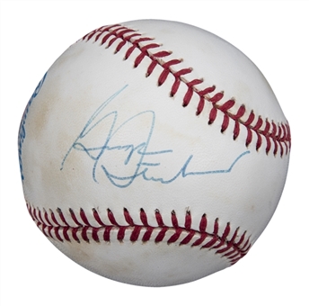 George Steinbrenner Single Signed OAL Brown Baseball (PSA/DNA)